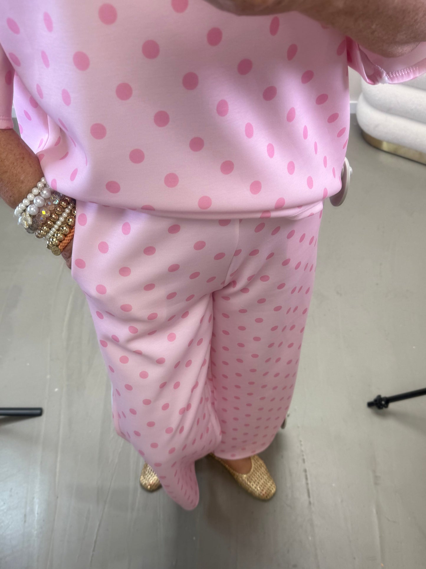 PUNKTEHOSE MIT SEITENSTREIFEN ROSA/ PINK