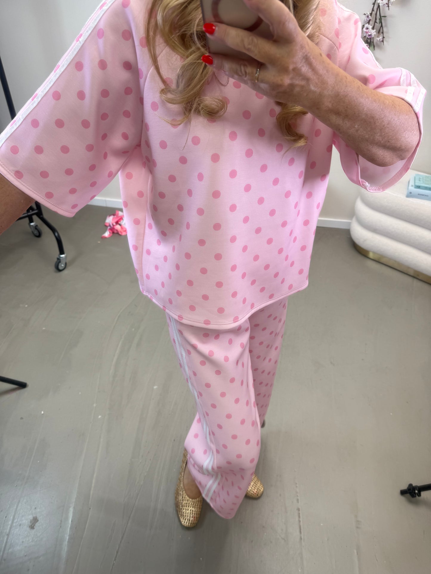 PUNKTE SHIRT PASSEND ZUR HOSE ROSA / PINK