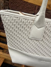 HENKELTASCHE MIT FLECHTOPTIK CREME