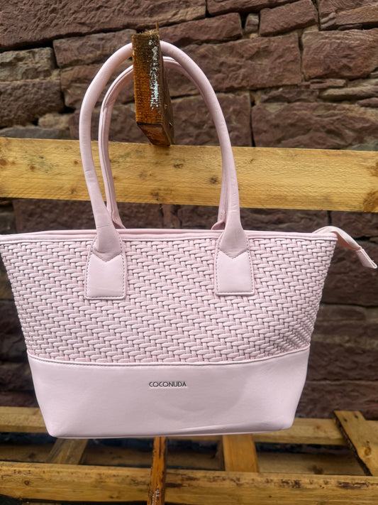HENKELTASCHE MIT FLECHTOPTIK ROSA