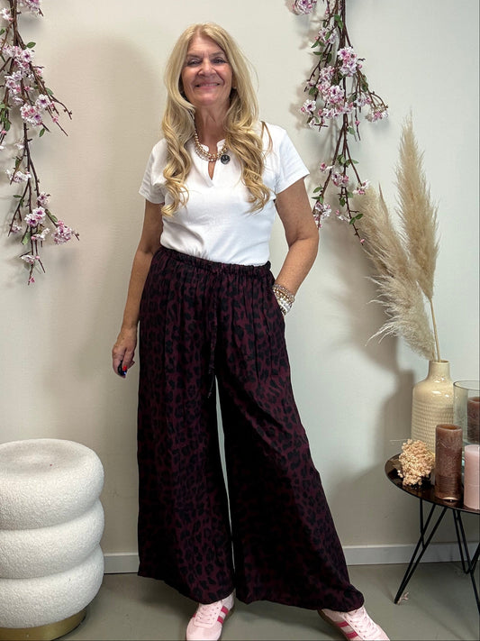 CLASSY LEO HOSE BORDEAUX/SCHWARZ