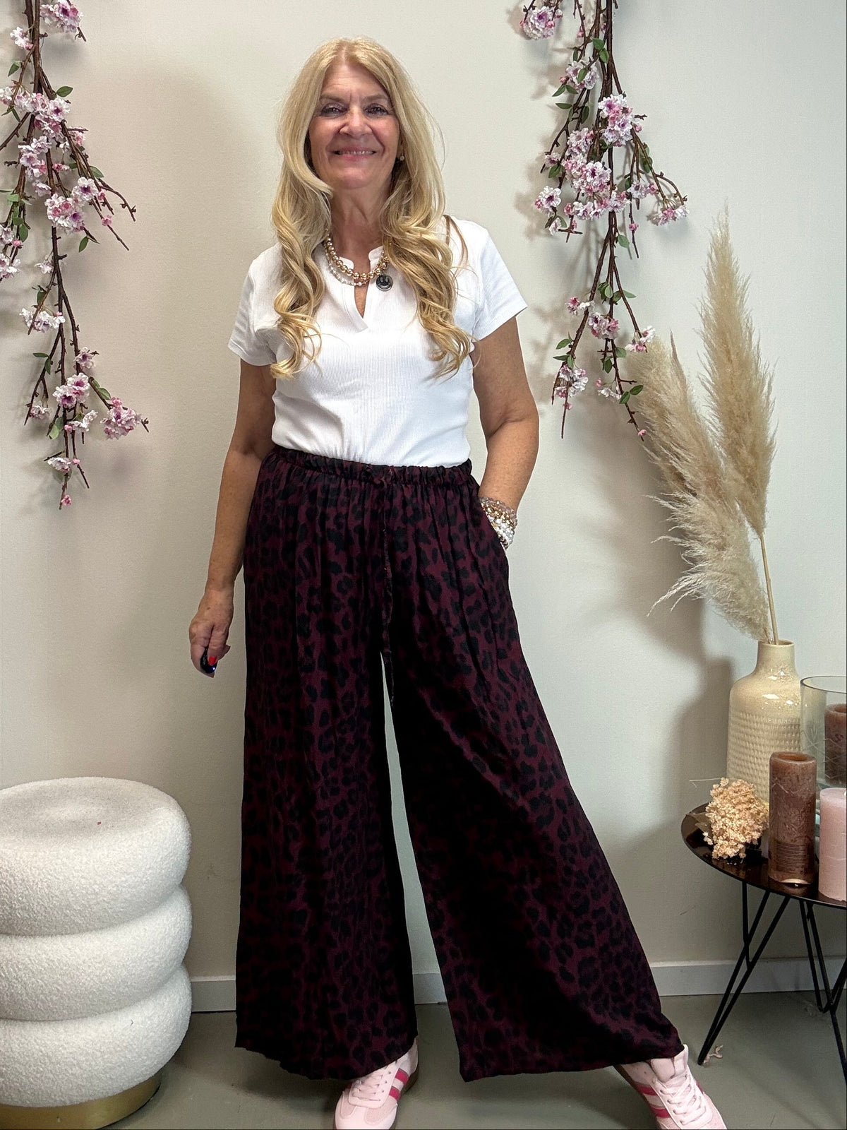 CLASSY LEO HOSE BORDEAUX/SCHWARZ