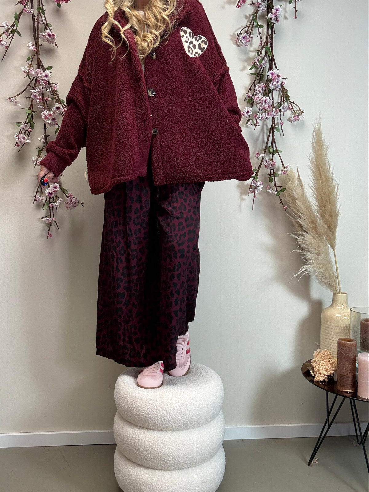 CLASSY LEO HOSE BORDEAUX/SCHWARZ