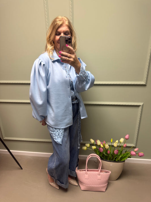 SHIRT - HEMDBLUSE  - HELLBLAU