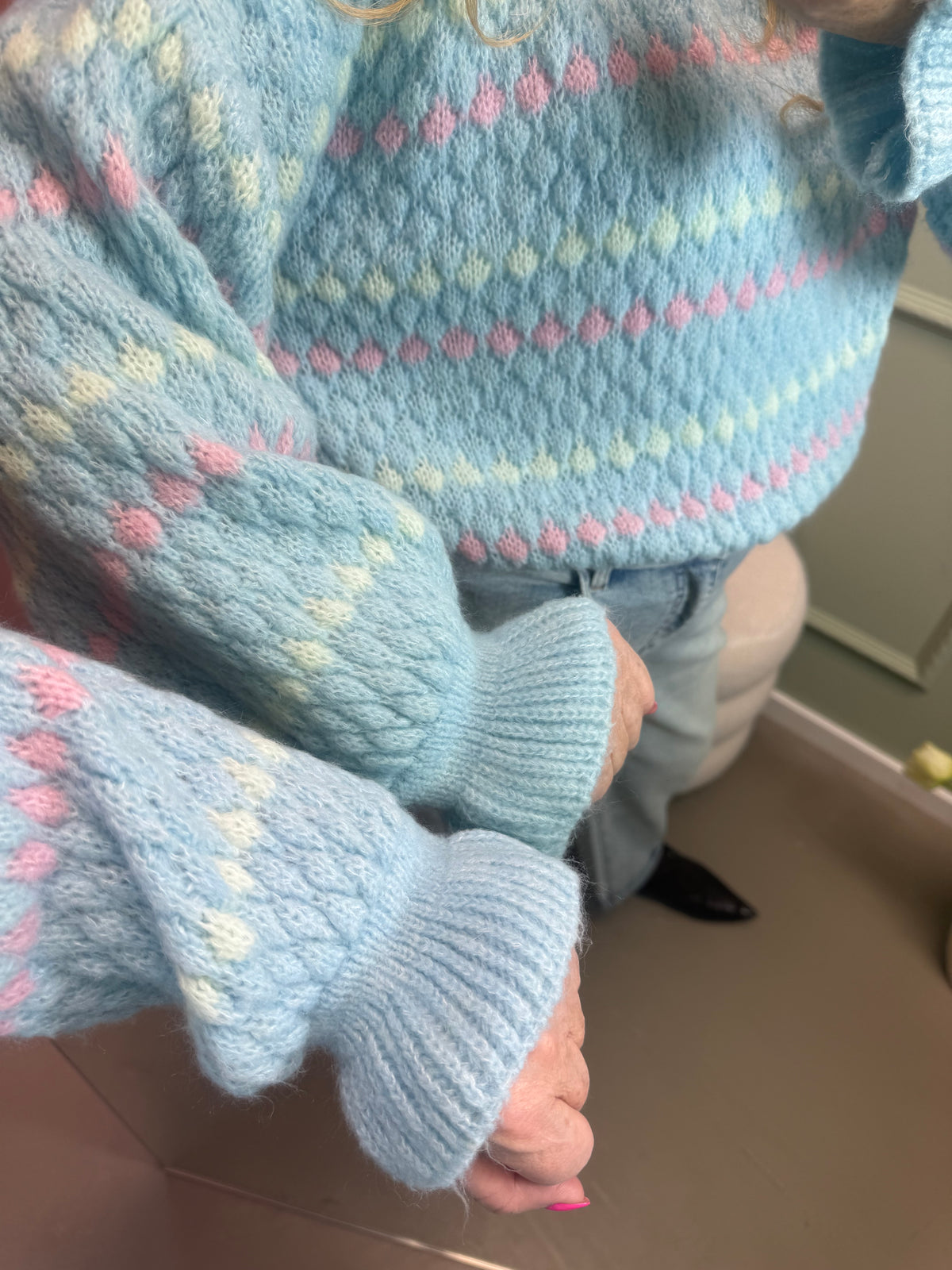 PULLOVER PUFFY HELLBLAU