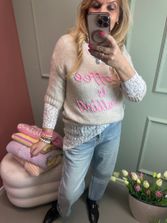 HALBARMPULLI COFFE IS CALLING BEIGE