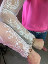 LACE SHIRT MIT WIMPERNSPITZE WEIß