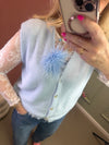 LACE SHIRT MIT WIMPERNSPITZE WEIß
