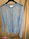 LACE SHIRT MIT WIMPERNSPITZE HELLBLAU