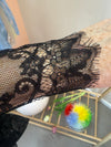 LACE SHIRT MIT WIMPERNSPITZE SCHWARZ