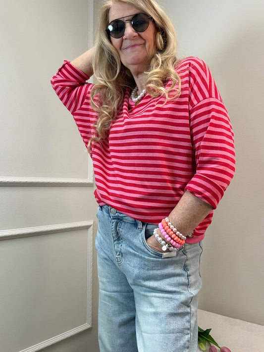 RINGEL SWEATSHIRT ROT/PINK