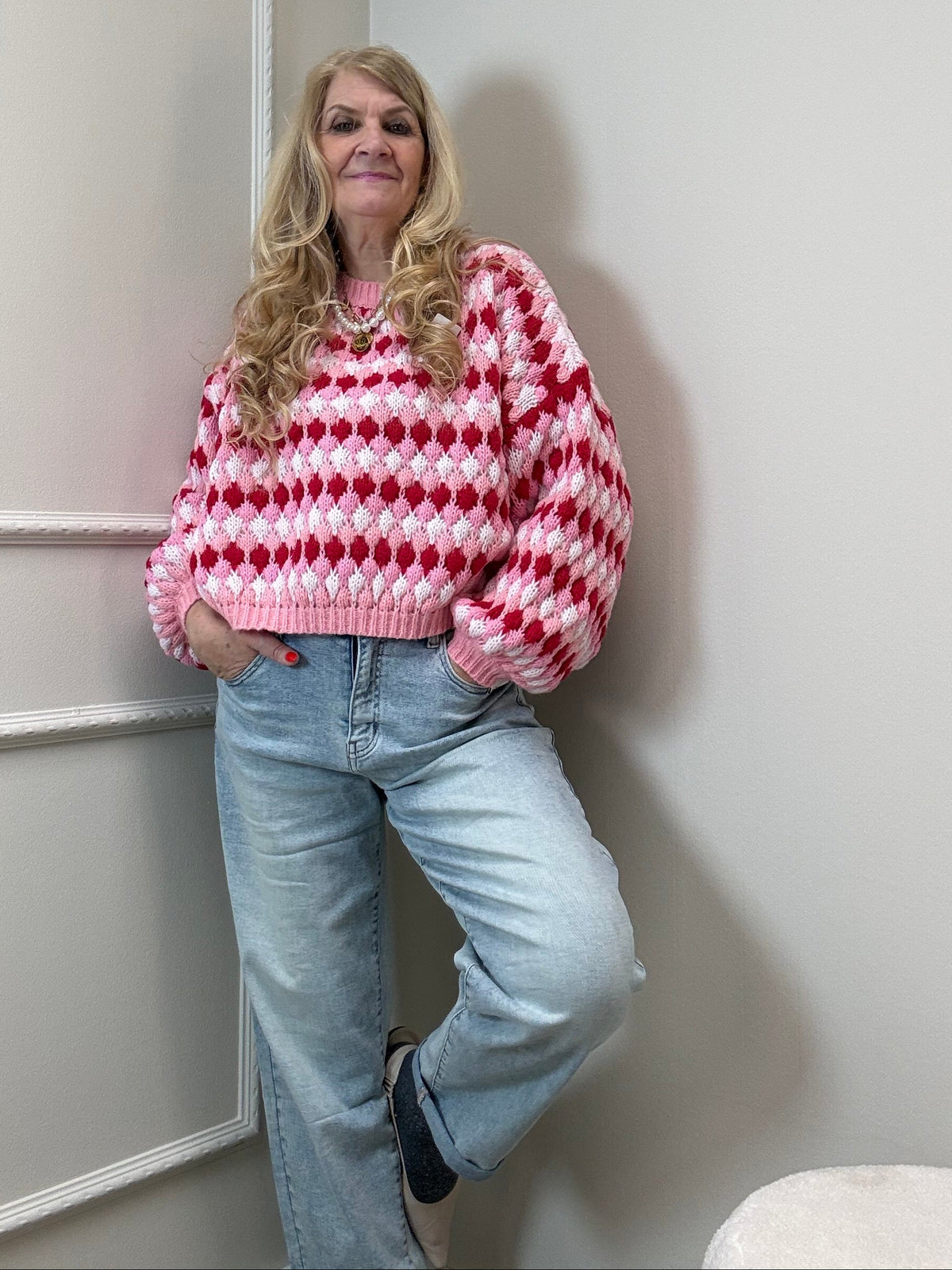 STRICKPULLI BUBBEL MIT PINK