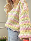 STRICKPULLI BUBBELSTRIPES - ROSA