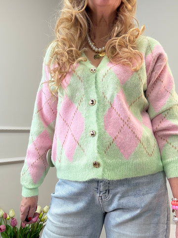 STRICKJACKE RAUTE LINDGRÜN