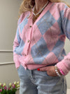 STRICKJACKE RAUTE ROSA