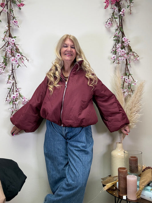 JACKE PUFFY POWER MIT REIßVERSCHLUSS BURGUNDY