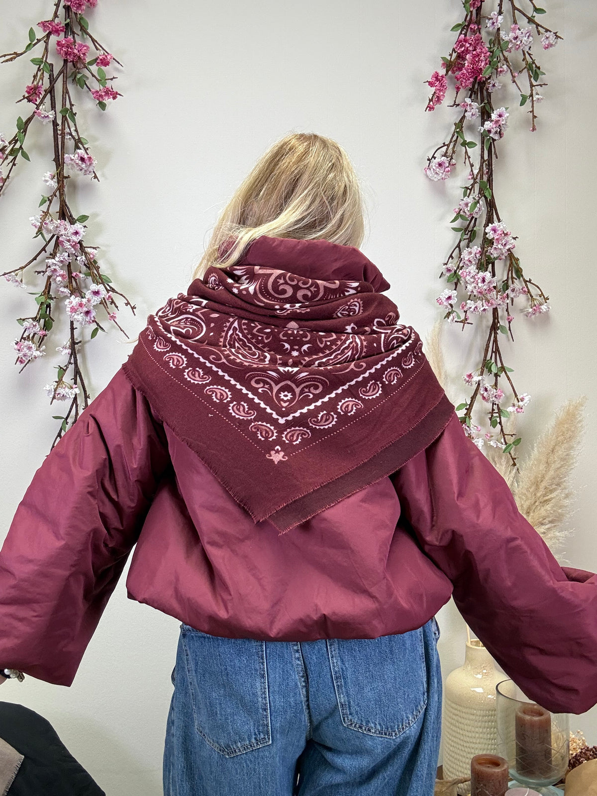 JACKE PUFFY POWER MIT REIßVERSCHLUSS BURGUNDY
