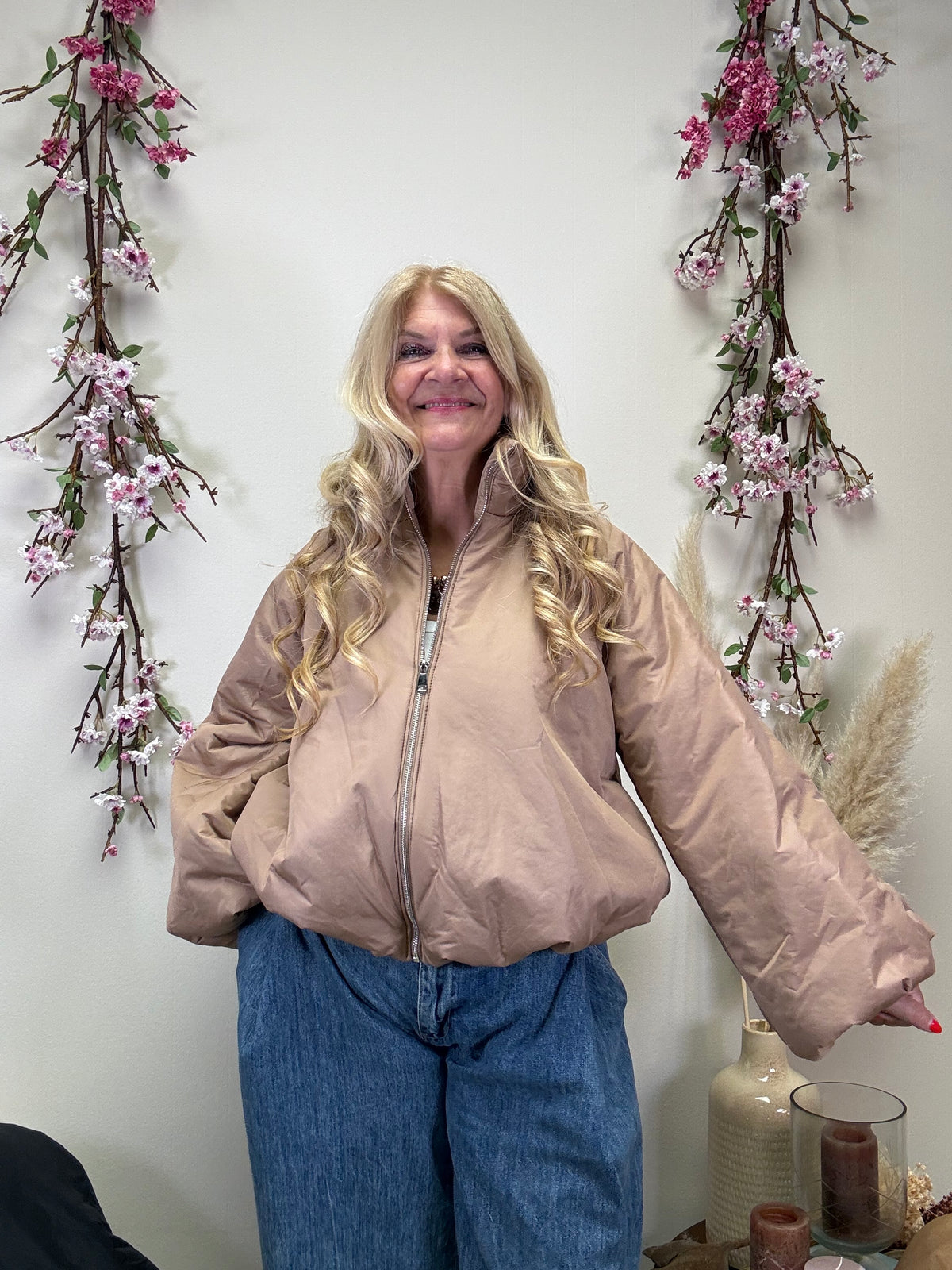 JACKE PUFFY POWER MIT REIßVERSCHLUSS BEIGE