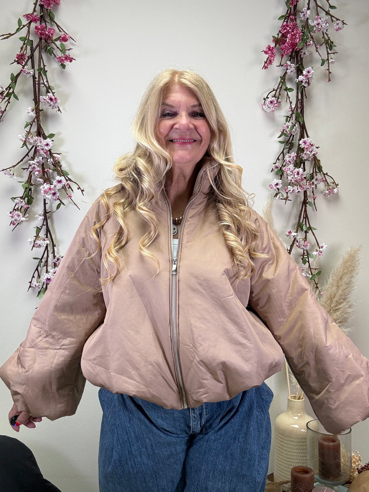 JACKE PUFFY POWER MIT REIßVERSCHLUSS BEIGE
