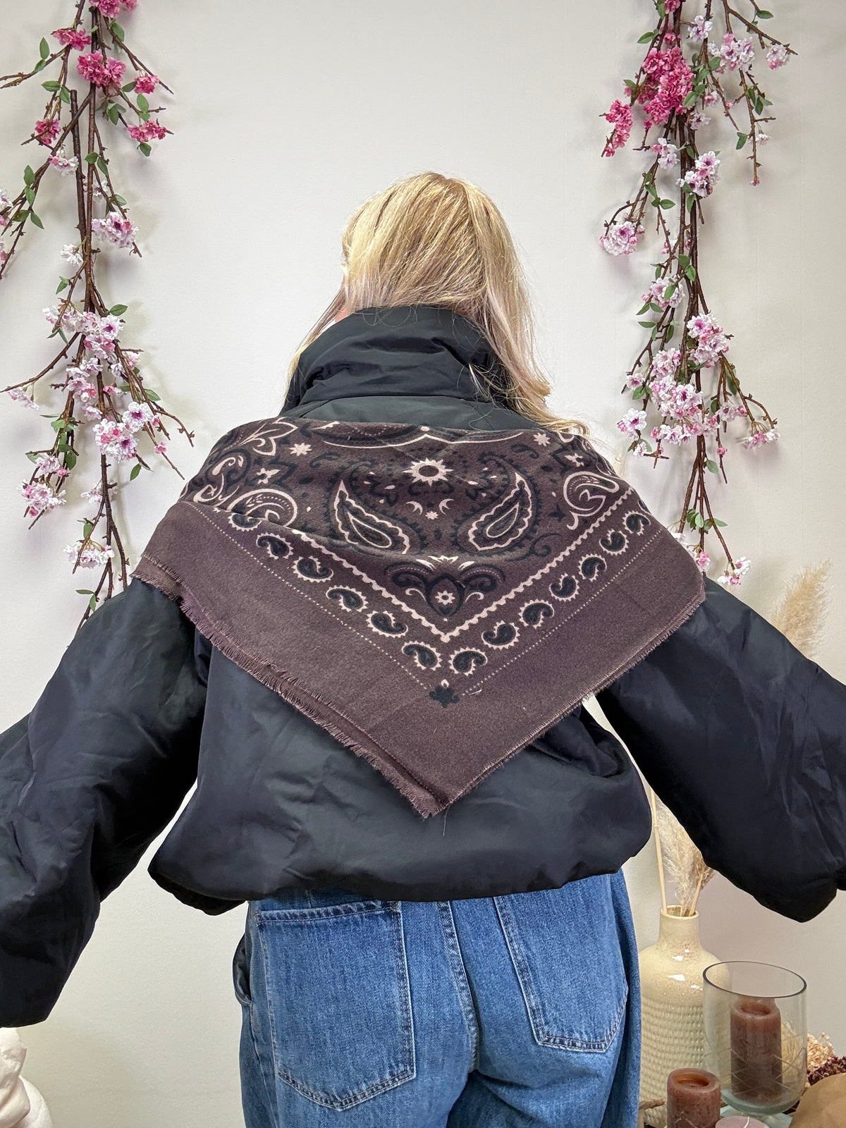 PAISLEY SCHAL QUADRATISCH SCHOKO