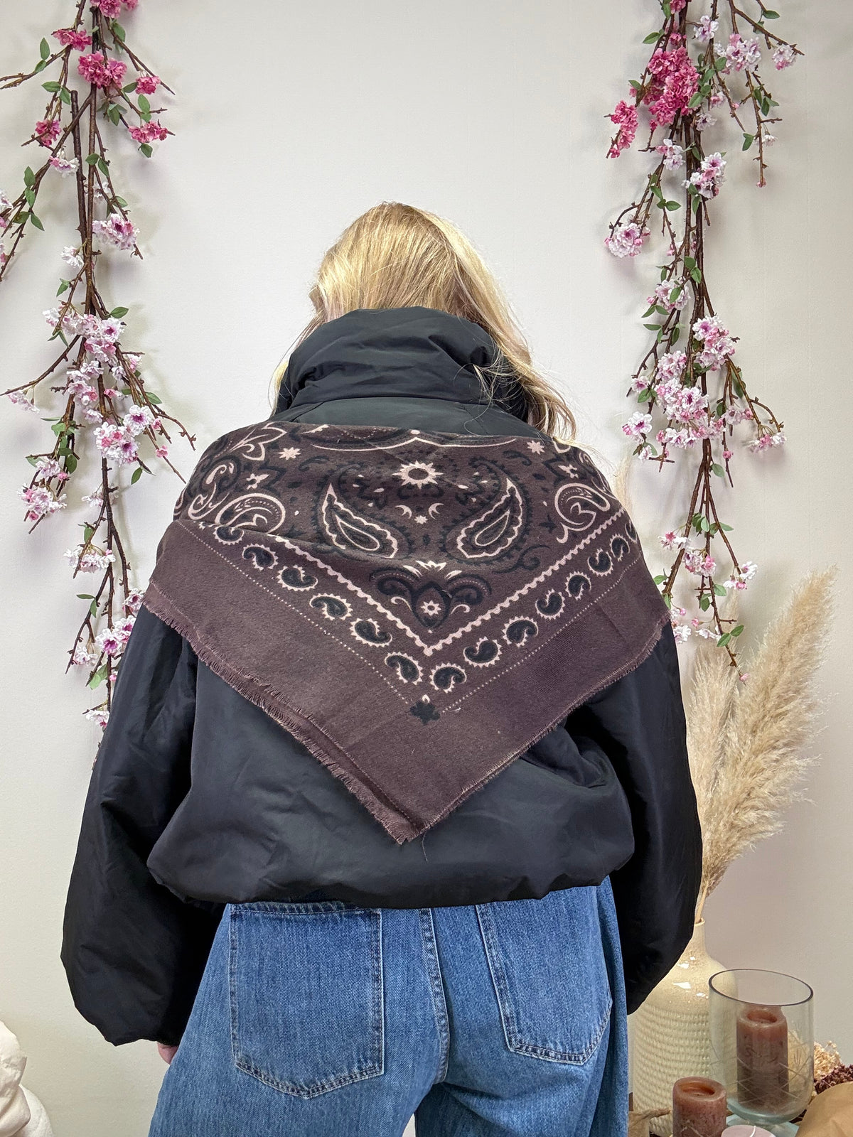 PAISLEY SCHAL QUADRATISCH SCHOKO