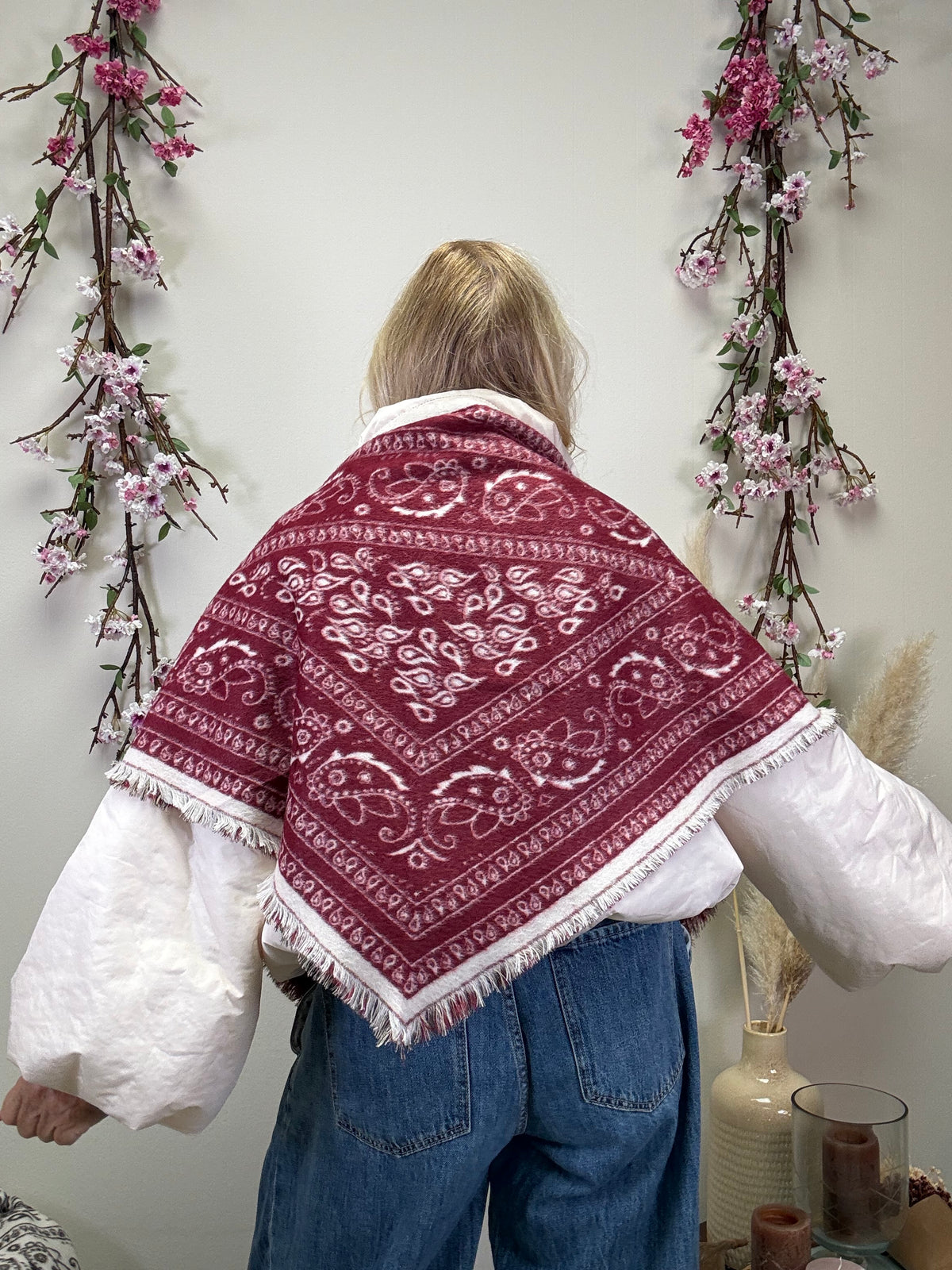 PAISLEY DREIECKSCHAL BORDEAUX