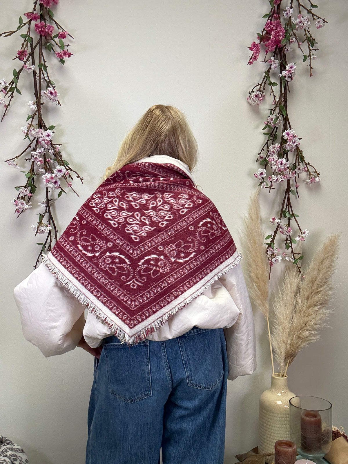 PAISLEY DREIECKSCHAL BORDEAUX