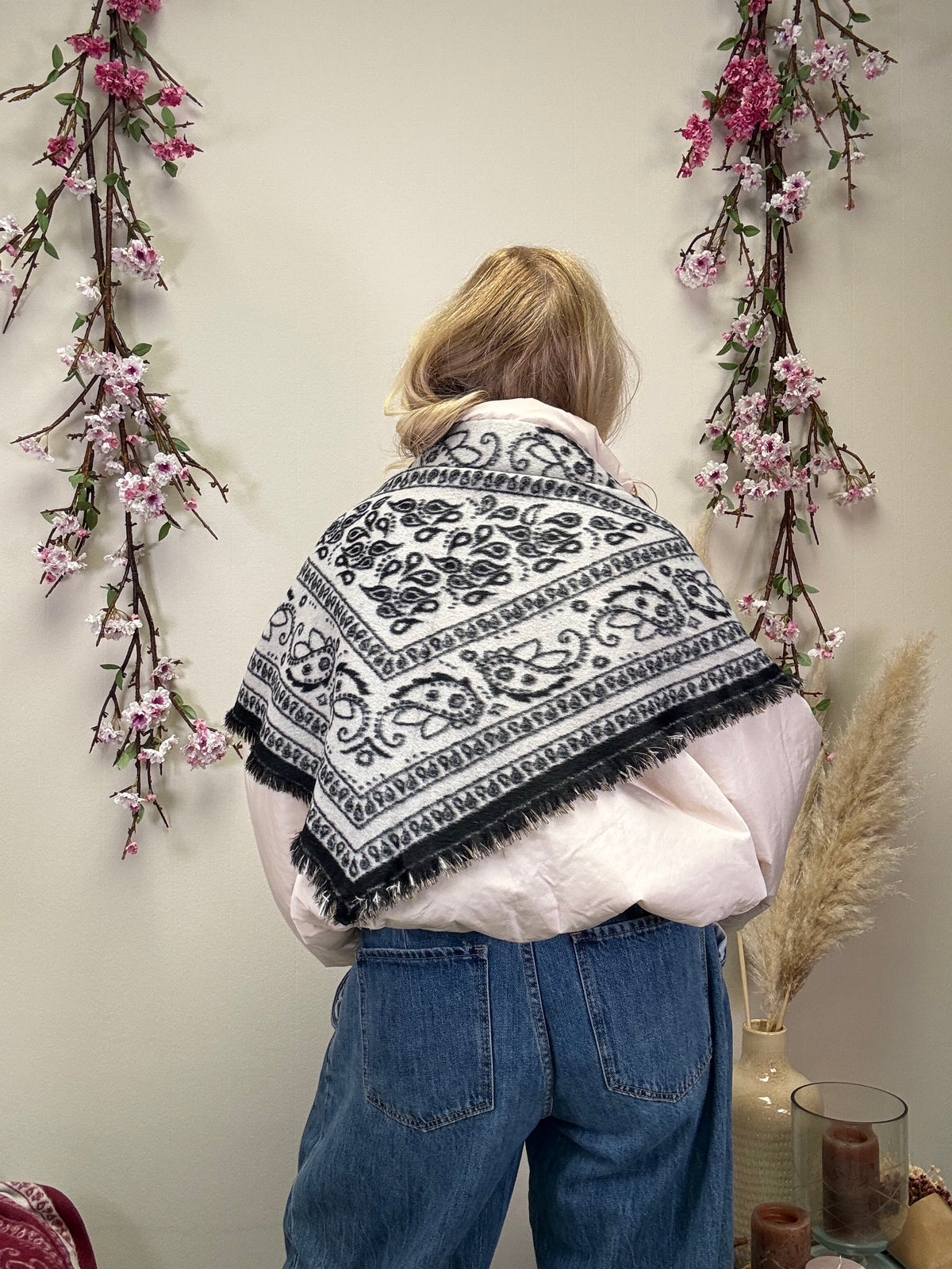 PAISLEY DREIECKSCHAL SCHWARZ