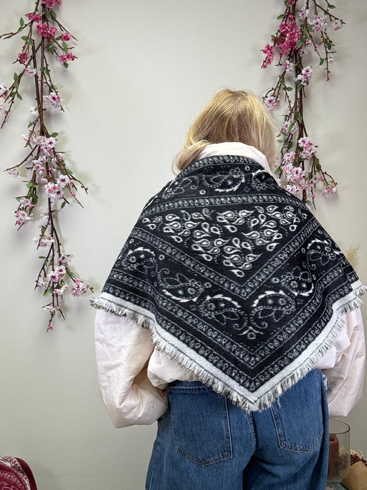 PAISLEY DREIECKSCHAL SCHWARZ