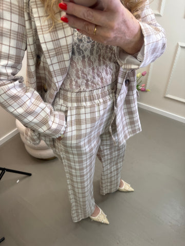 KARIERTE HOSE BEIGE