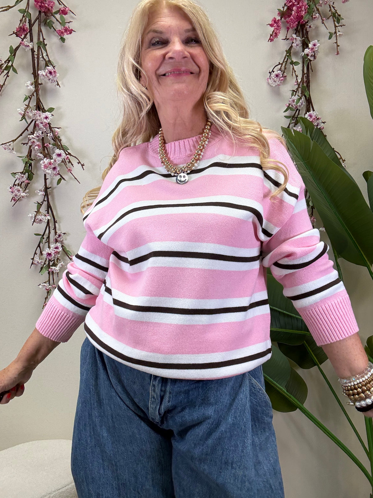 PULLOVER RINGEL RUNDHALS PINK SCHOKO (Kopie)