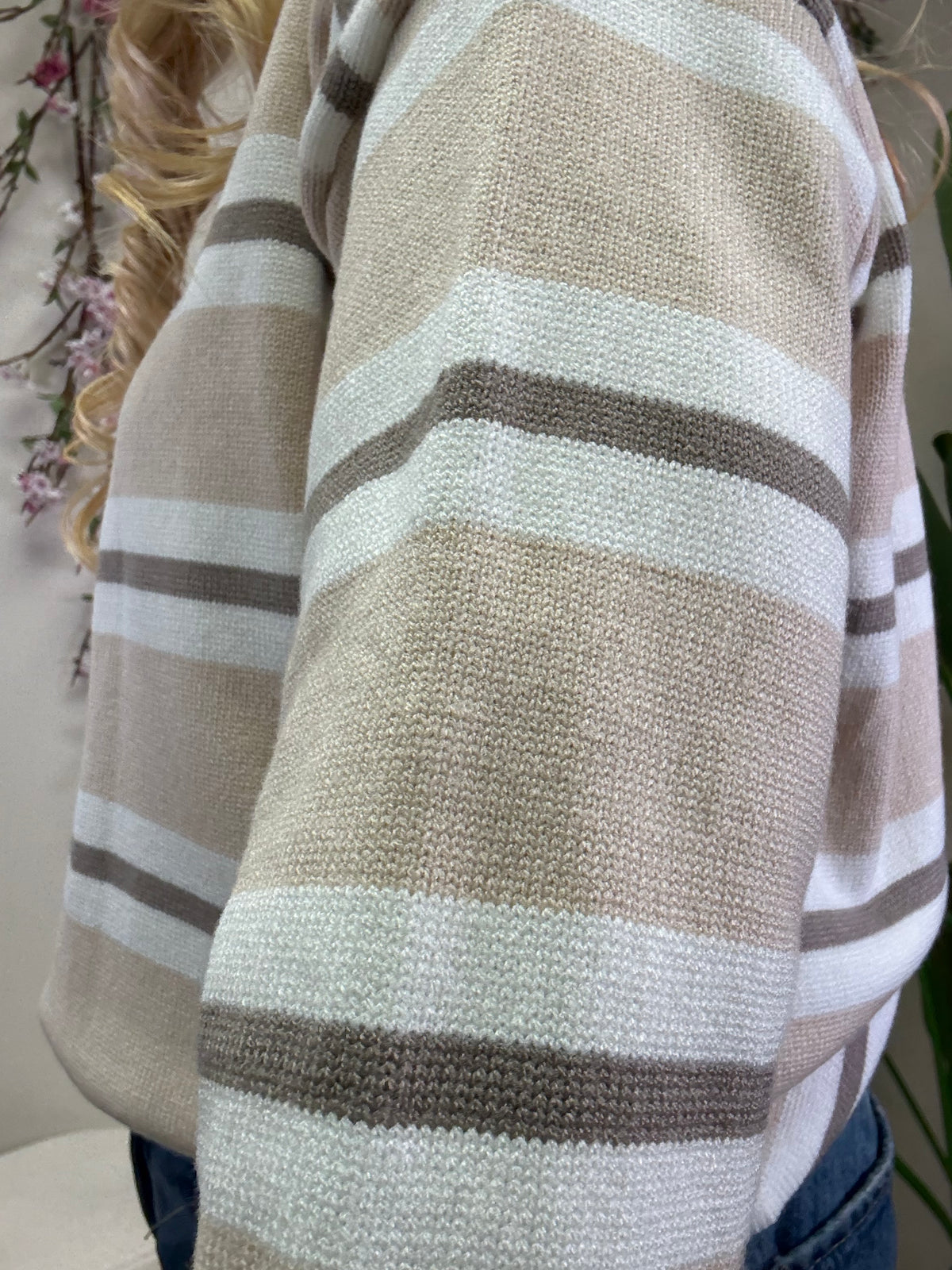 PULLOVER RINGEL RUNDHALS BEIGE FANGO