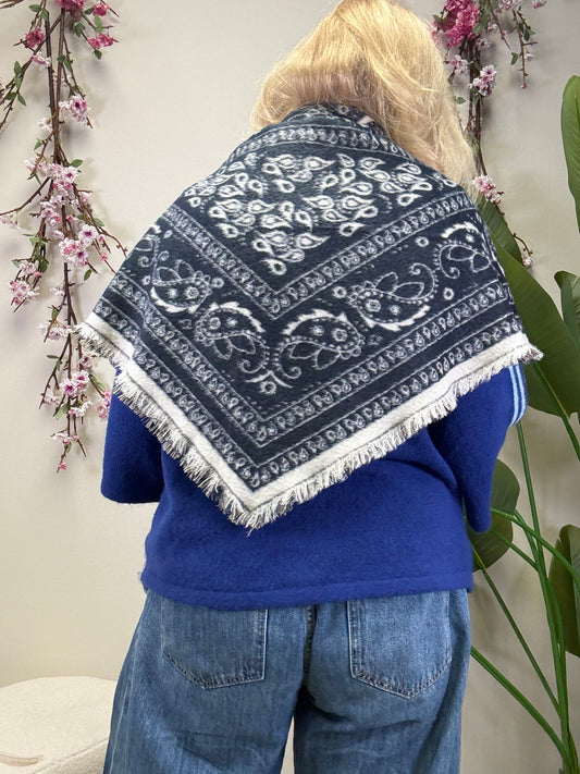 PAISLEY DREIECKSCHAL MARINE