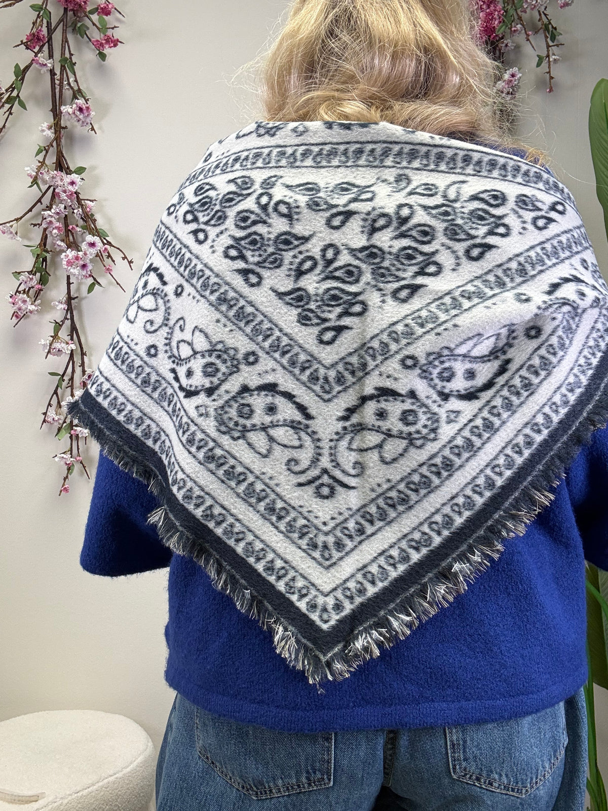 PAISLEY DREIECKSCHAL MARINE
