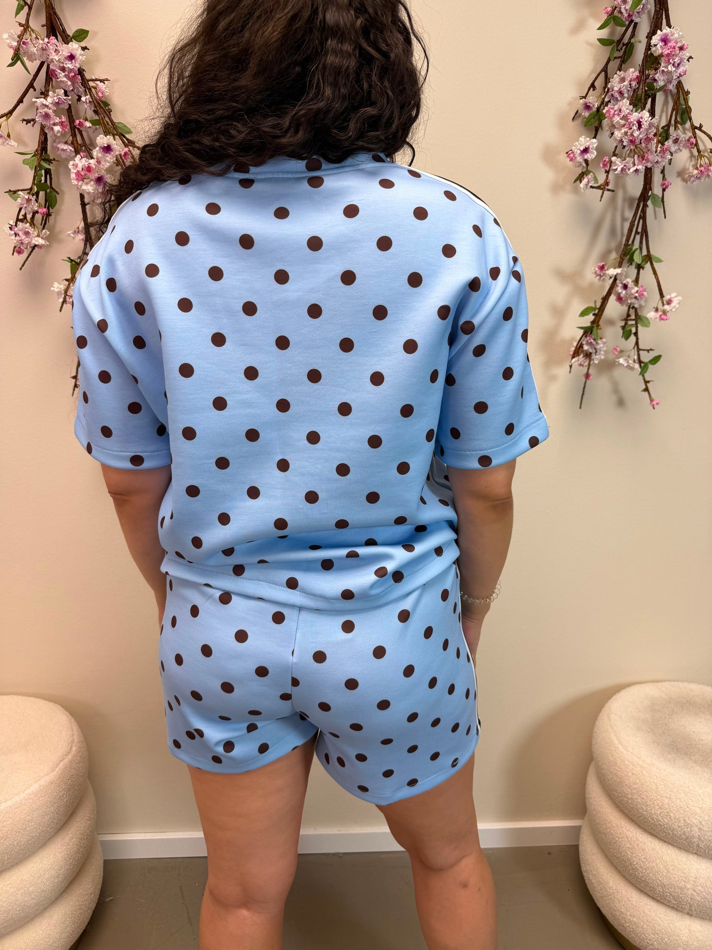 SHORT PUNKTE HELLBLAU / SCHOKO
